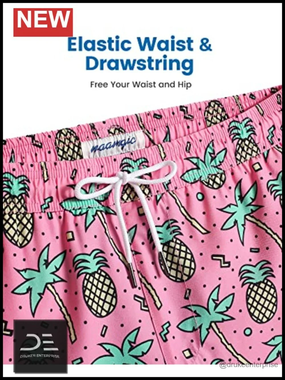 2 in 1 Swim Trunks with Compression Liner, Quick-Dry Mens Board Shorts with